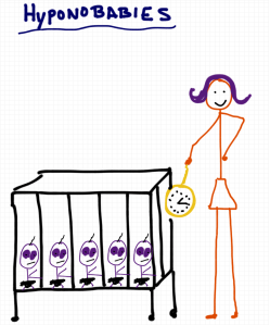 A drawing by Rob Pollak hypnobirthing and hypnobabies