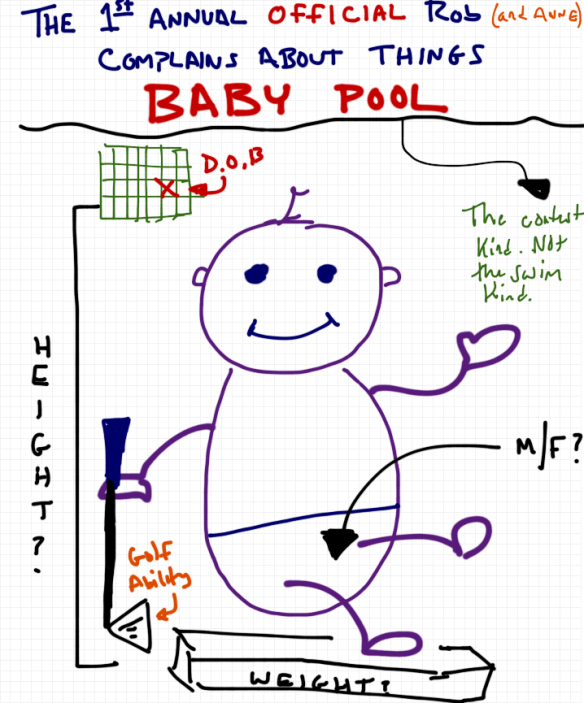 A drawing launching a baby pool for my blog