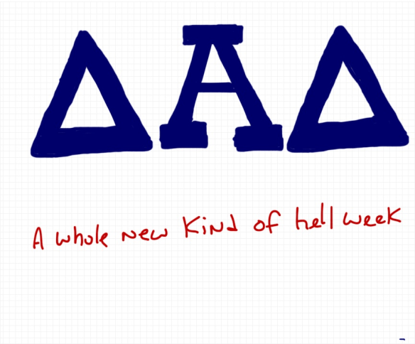 How parenthood is like pledging a fraternity - drawing by Rob Pollak