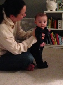 Here is Anne preparing to diaper bomb me.